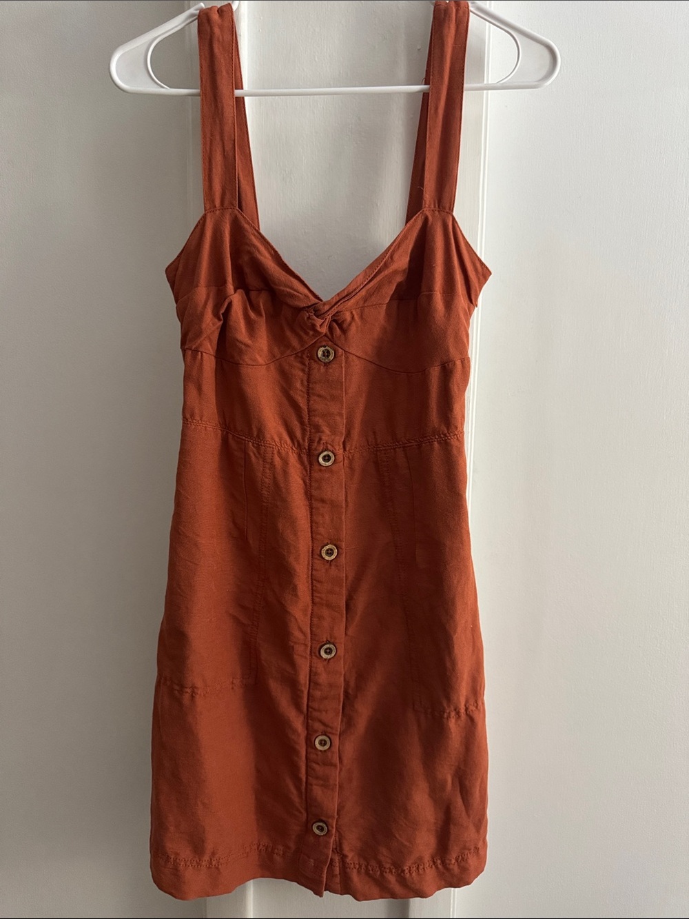 Mauve Rust Button-Front Mini Dress